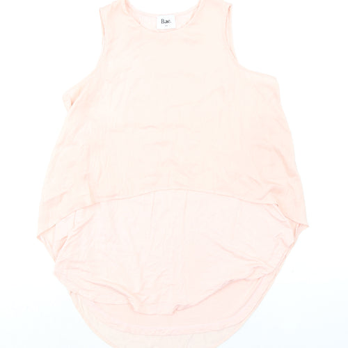 BAE Womens Pink Viscose Basic Tank Size 2XS Round Neck