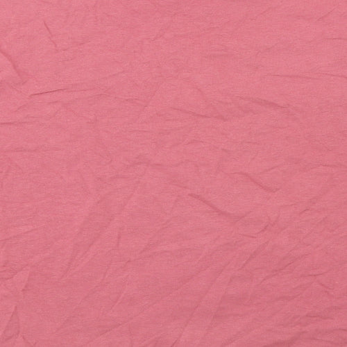 Marks and Spencer Womens Pink Cotton Basic T-Shirt Size XL Round Neck