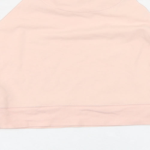 Pink Soda sport Womens Pink Cotton Cropped T-Shirt Size 12 Round Neck