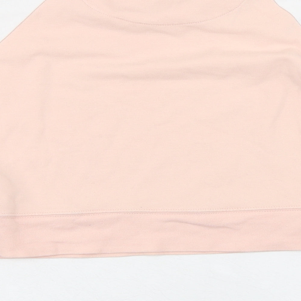 Pink Soda sport Womens Pink Cotton Cropped T-Shirt Size 12 Round Neck