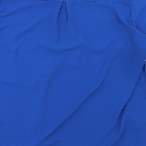 Helly Womens Blue Polyester Basic Blouse Size XL Round Neck