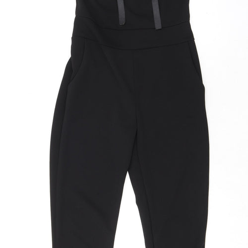 Boohoo Womens Black Polyester Jumpsuit One-Piece Size S L30 in Zip - Lace Neckline