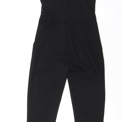 Boohoo Womens Black Polyester Jumpsuit One-Piece Size S L30 in Zip - Lace Neckline