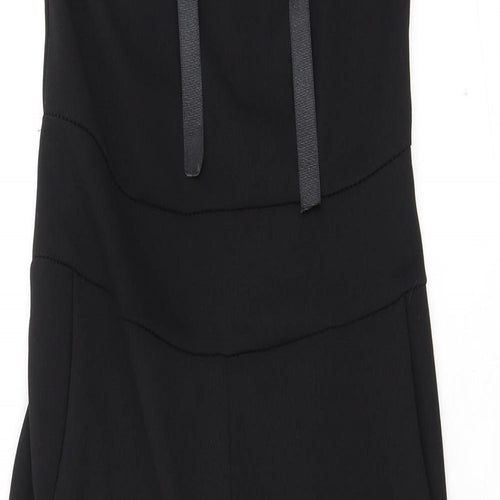 Boohoo Womens Black Polyester Jumpsuit One-Piece Size S L30 in Zip - Lace Neckline