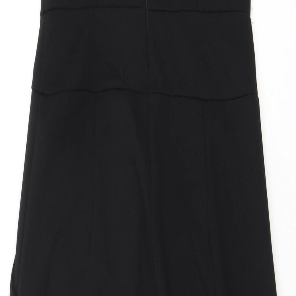 Boohoo Womens Black Polyester Jumpsuit One-Piece Size S L30 in Zip - Lace Neckline