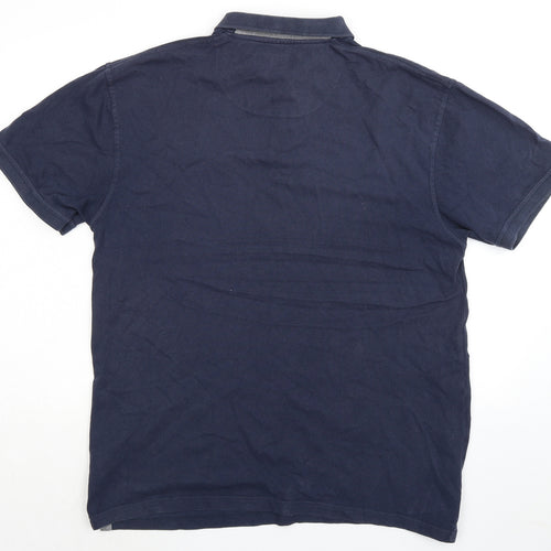 Raging Bull Mens Blue 100% Cotton Polo Size 2XL Collared Button