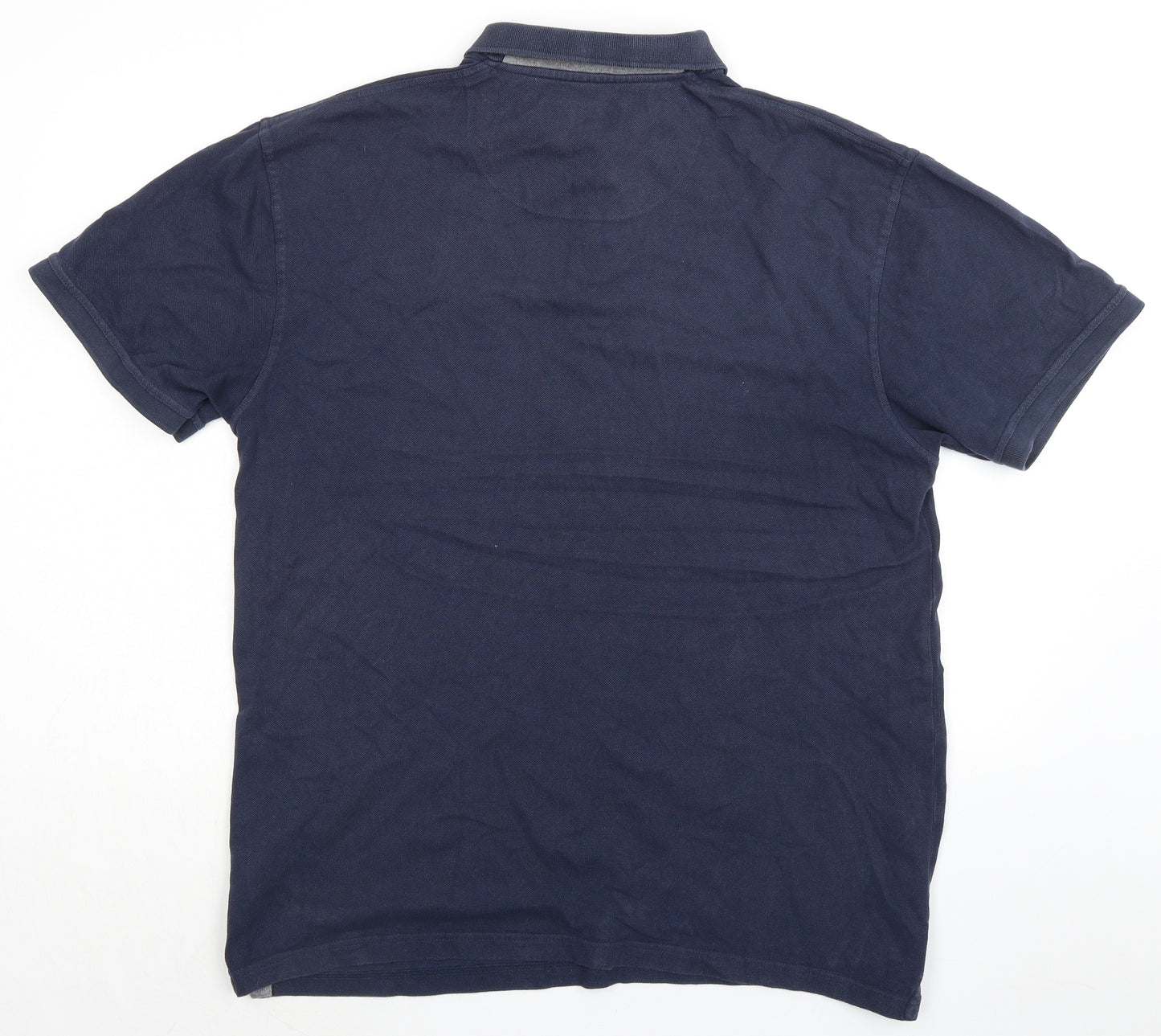 Raging Bull Mens Blue 100% Cotton Polo Size 2XL Collared Button