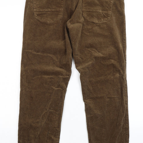 NEXT Mens Green Cotton Trousers Size 36 in L31 in Regular Button