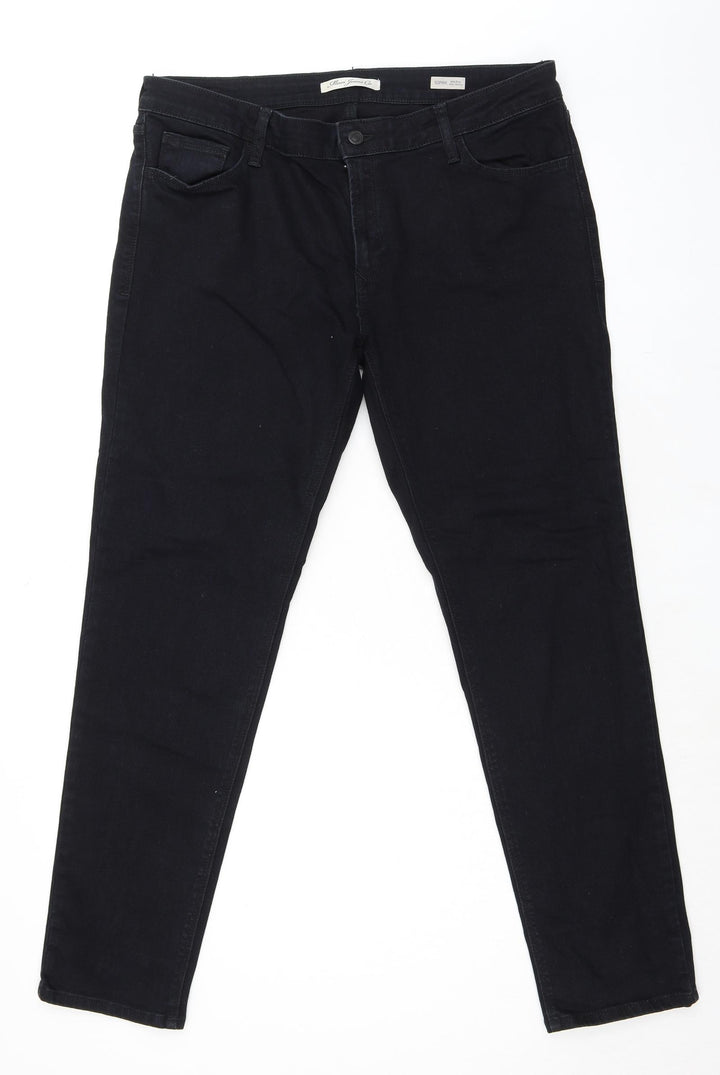 Mavi Jeans Womens Black Cotton Skinny Jeans Size 36 in L31 in Regular Zip