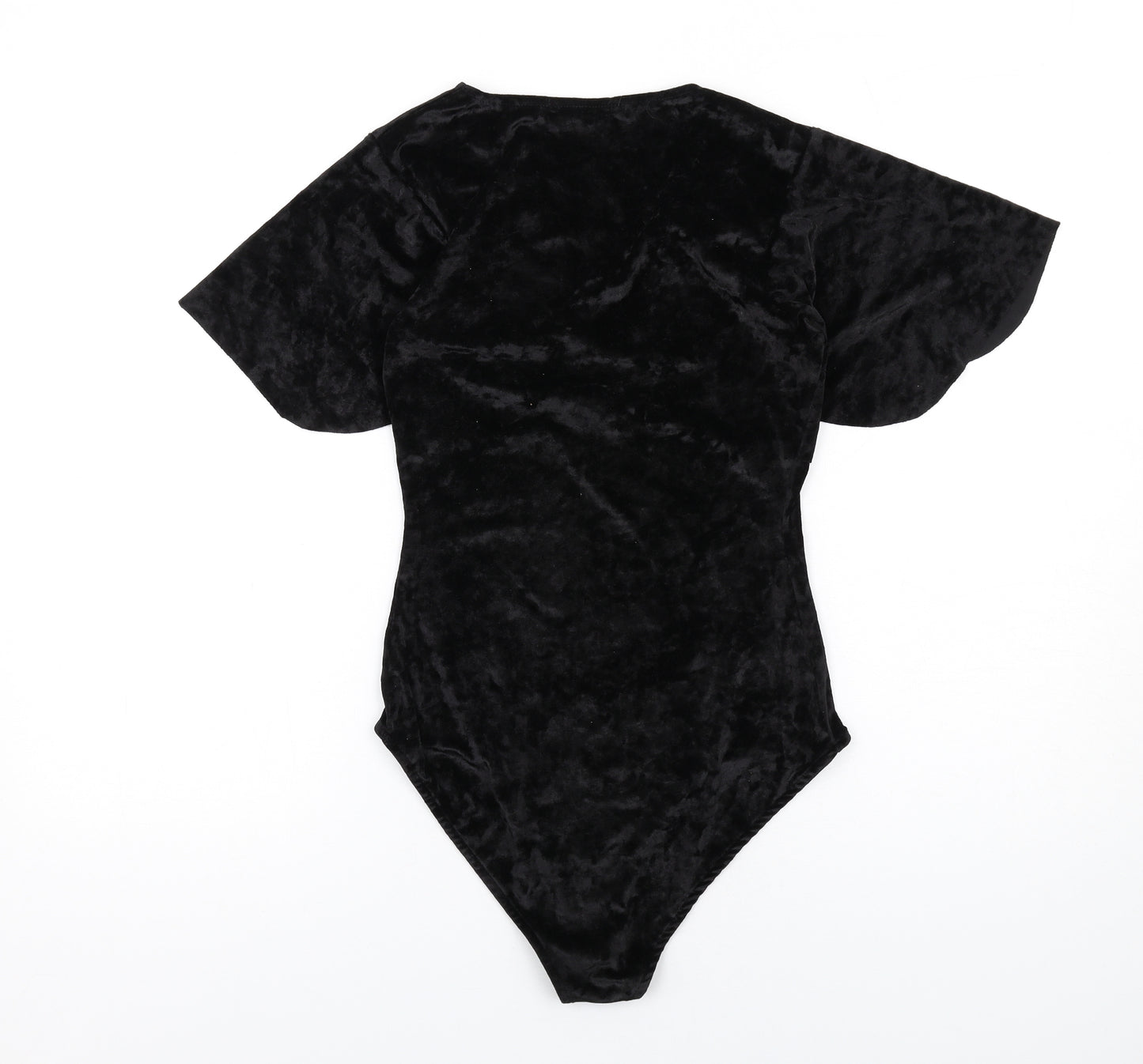 Bershka Womens Black Polyester Bodysuit One-Piece Size M Snap