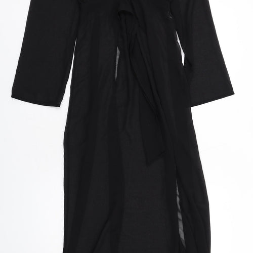 ASOS Womens Black Polyester Wrap Dress Size 4 V-Neck Pullover