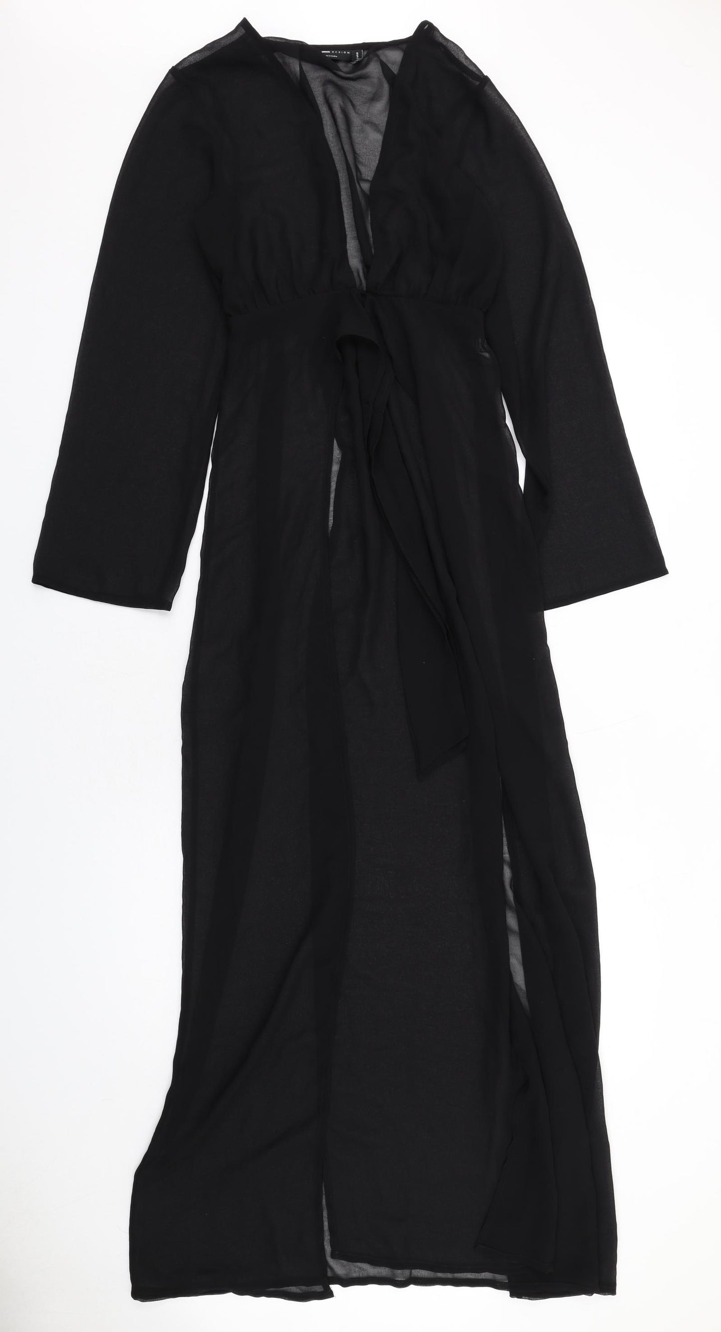 ASOS Womens Black Polyester Wrap Dress Size 4 V-Neck Pullover