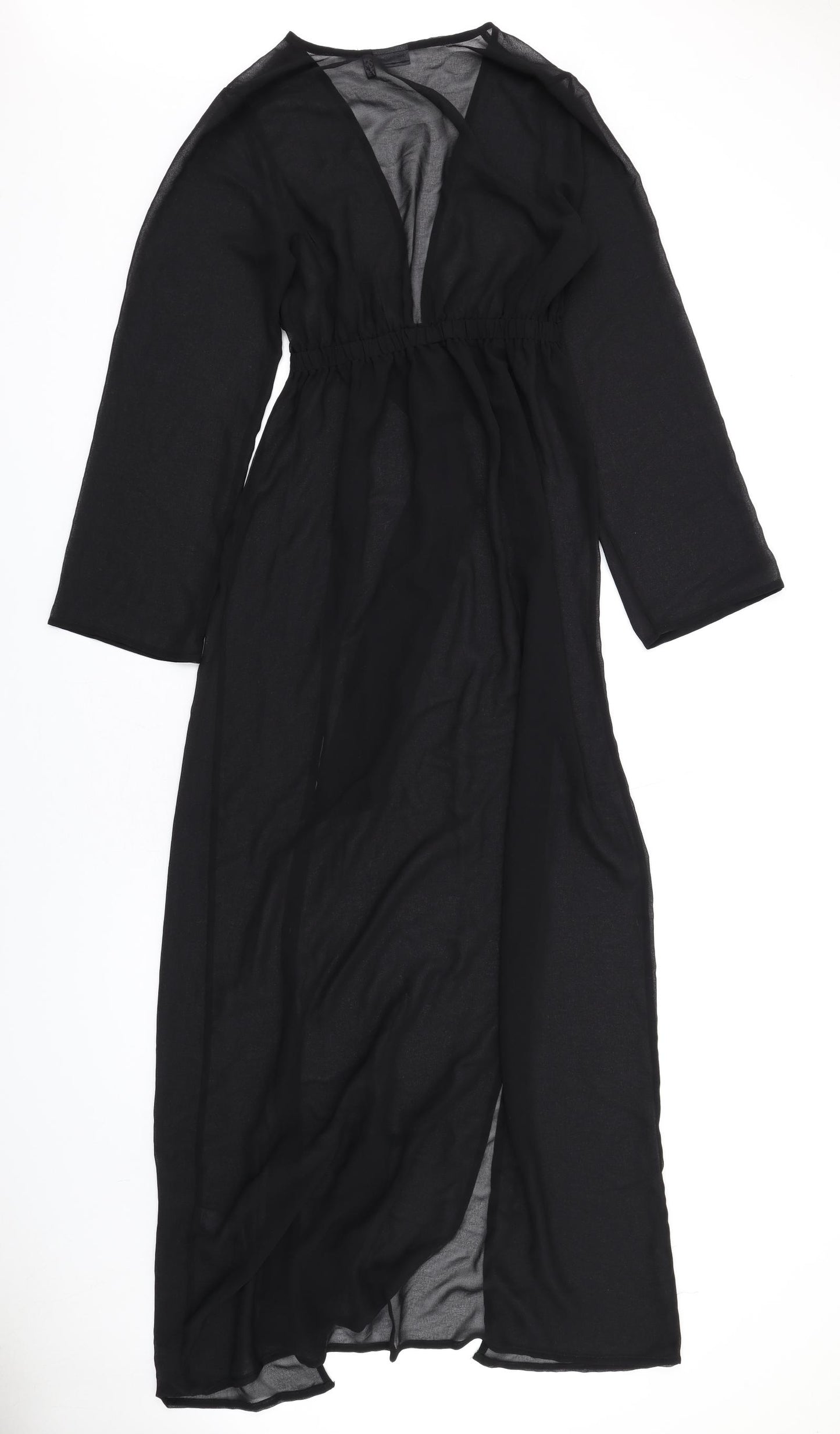 ASOS Womens Black Polyester Wrap Dress Size 4 V-Neck Pullover