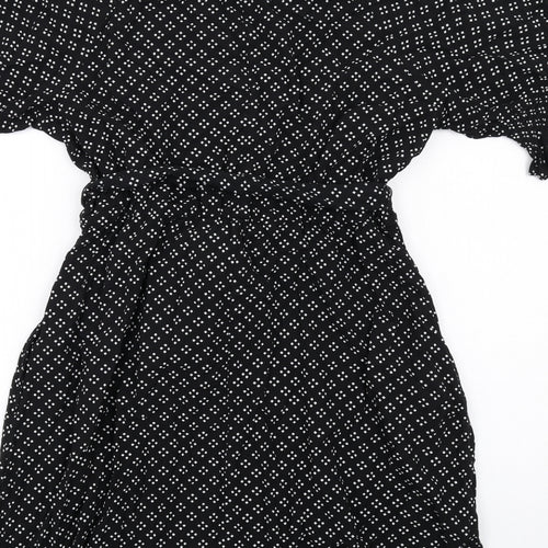 Gap Womens Black Geometric Viscose A-Line Size M V-Neck Pullover