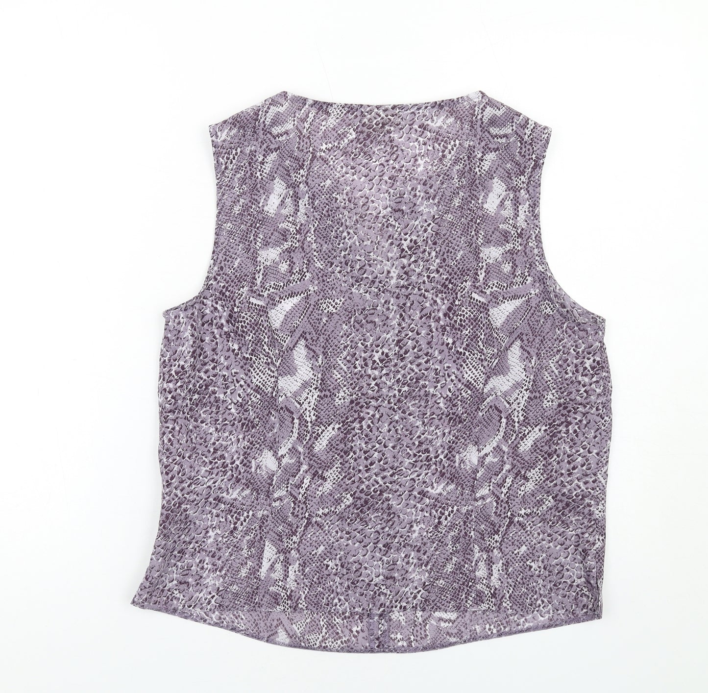Yessica Womens Purple Animal Print Polyester Basic Tank Size 16 Round Neck - Snakeskin Pattern