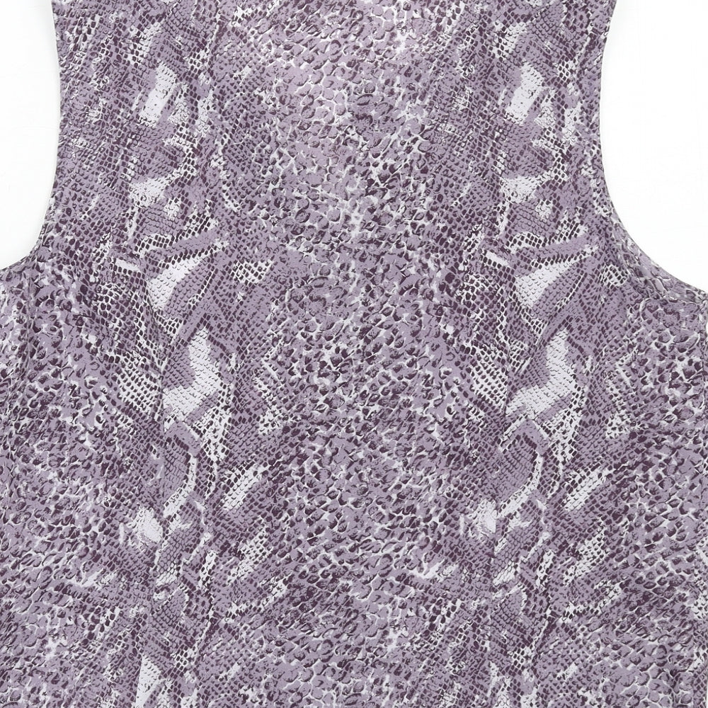 Yessica Womens Purple Animal Print Polyester Basic Tank Size 16 Round Neck - Snakeskin Pattern