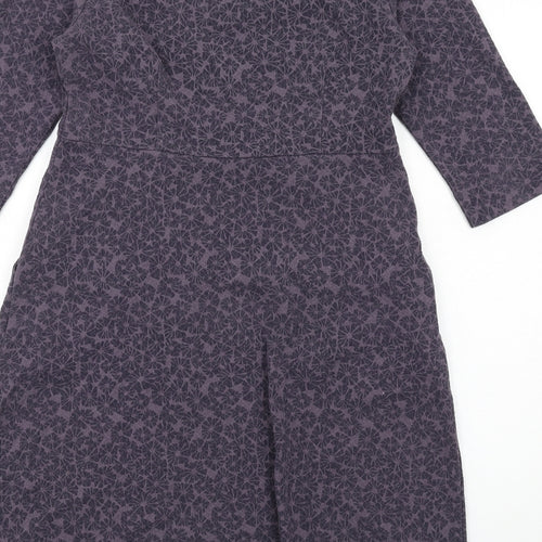 White Stuff Womens Purple Geometric Polyester A-Line Size 10 Round Neck Pullover