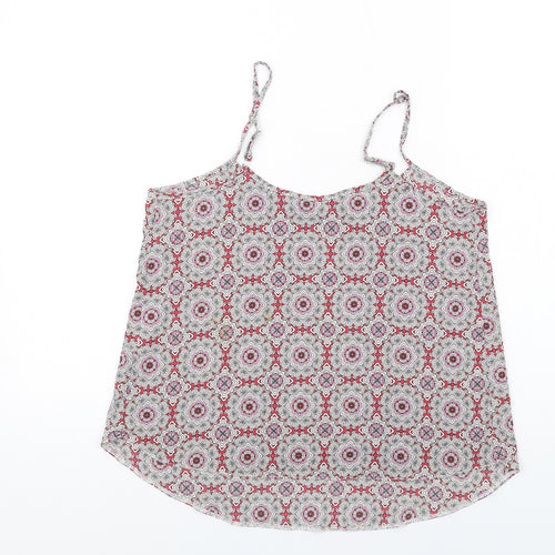 Dorothy Perkins Womens Multicoloured Geometric Polyester Camisole Tank Size 12 Round Neck