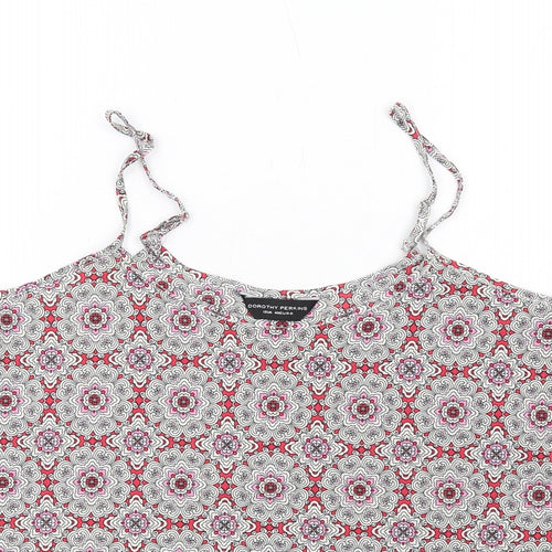 Dorothy Perkins Womens Multicoloured Geometric Polyester Camisole Tank Size 12 Round Neck