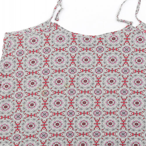 Dorothy Perkins Womens Multicoloured Geometric Polyester Camisole Tank Size 12 Round Neck