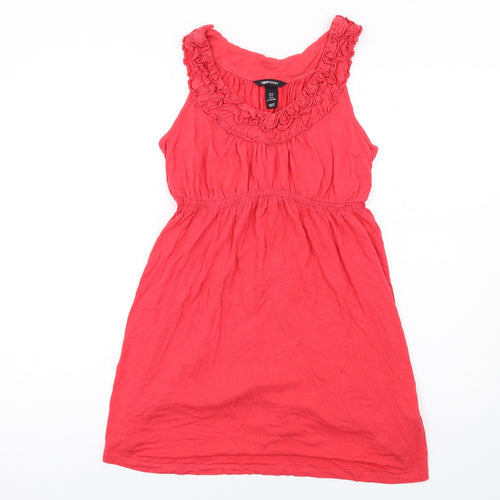 H&M Womens Red Viscose Tank Dress Size M Scoop Neck Pullover