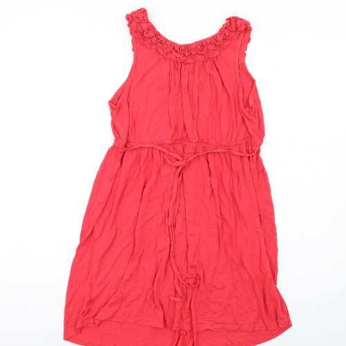 H&M Womens Red Viscose Tank Dress Size M Scoop Neck Pullover