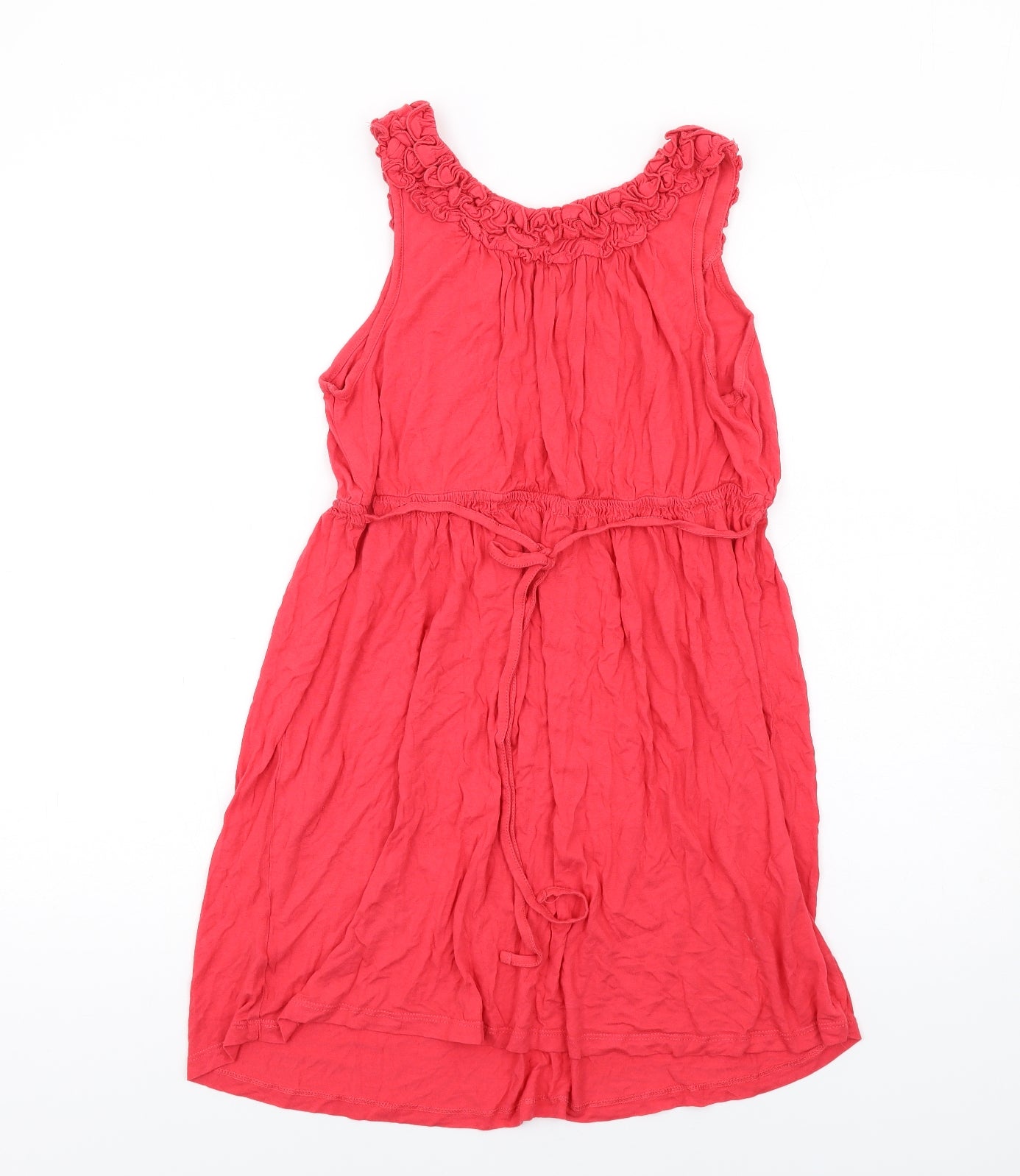 H&M Womens Red Viscose Tank Dress Size M Scoop Neck Pullover