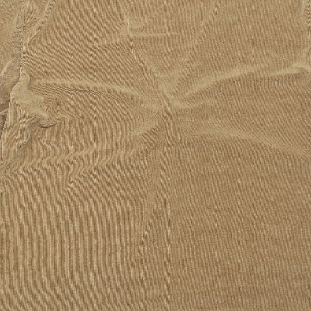 Kim&Co Womens Brown Acetate Basic Blouse Size 2XL V-Neck - Knot Front