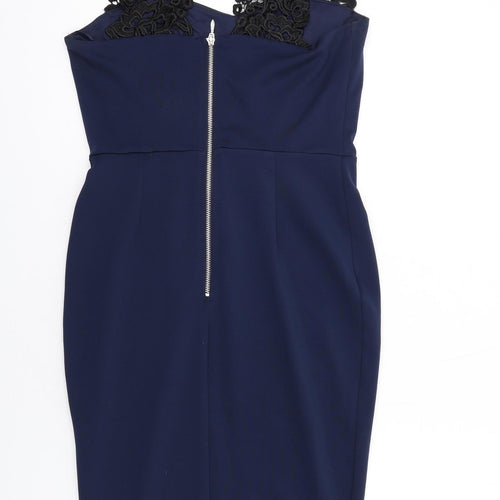 Pearly Womens Blue Polyester A-Line Size 12 Sweetheart Zip