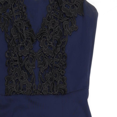 Pearly Womens Blue Polyester A-Line Size 12 Sweetheart Zip