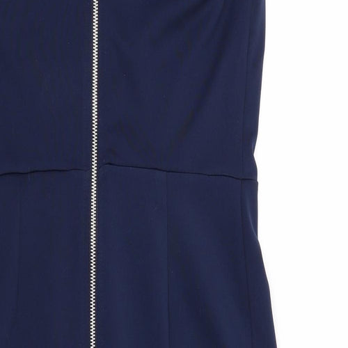 Pearly Womens Blue Polyester A-Line Size 12 Sweetheart Zip