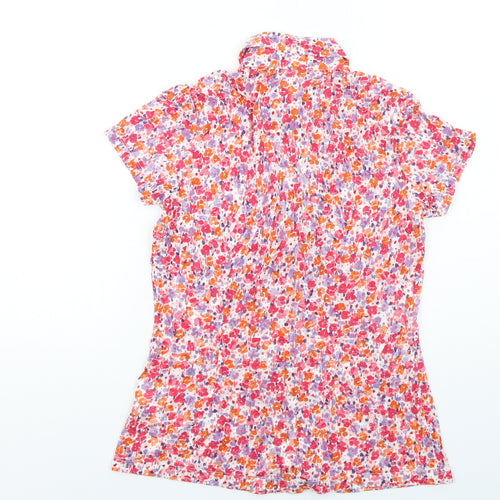 Per Una Womens Multicoloured Floral Cotton Basic Button-Up Size 12 Collared