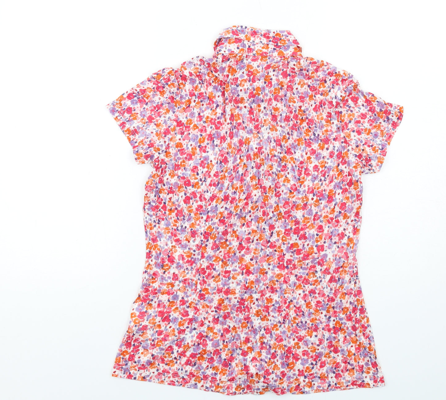 Per Una Womens Multicoloured Floral Cotton Basic Button-Up Size 12 Collared