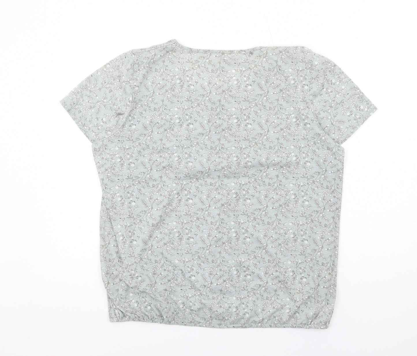 Bonmarché Womens Green Geometric Polyester Basic Blouse Size 18 Round Neck