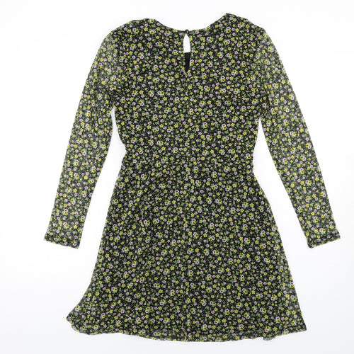New Look Womens Multicoloured Floral Polyester A-Line Size 8 Round Neck Pullover