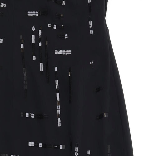 Jasper Conran Womens Black Polyester A-Line Size 12 Off the Shoulder Zip