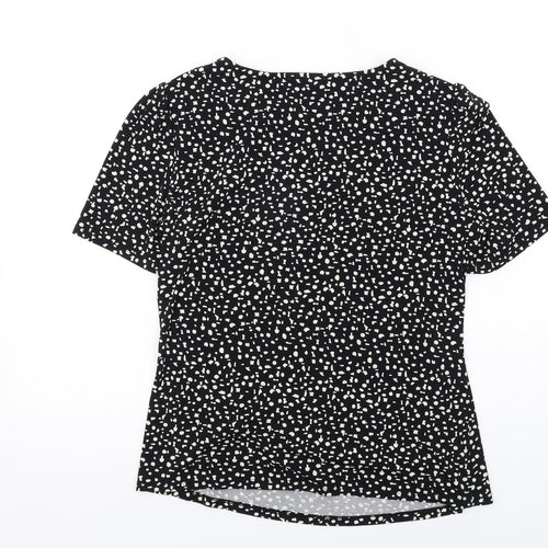 Viyella Womens Black Polyester Basic T-Shirt Size L Round Neck