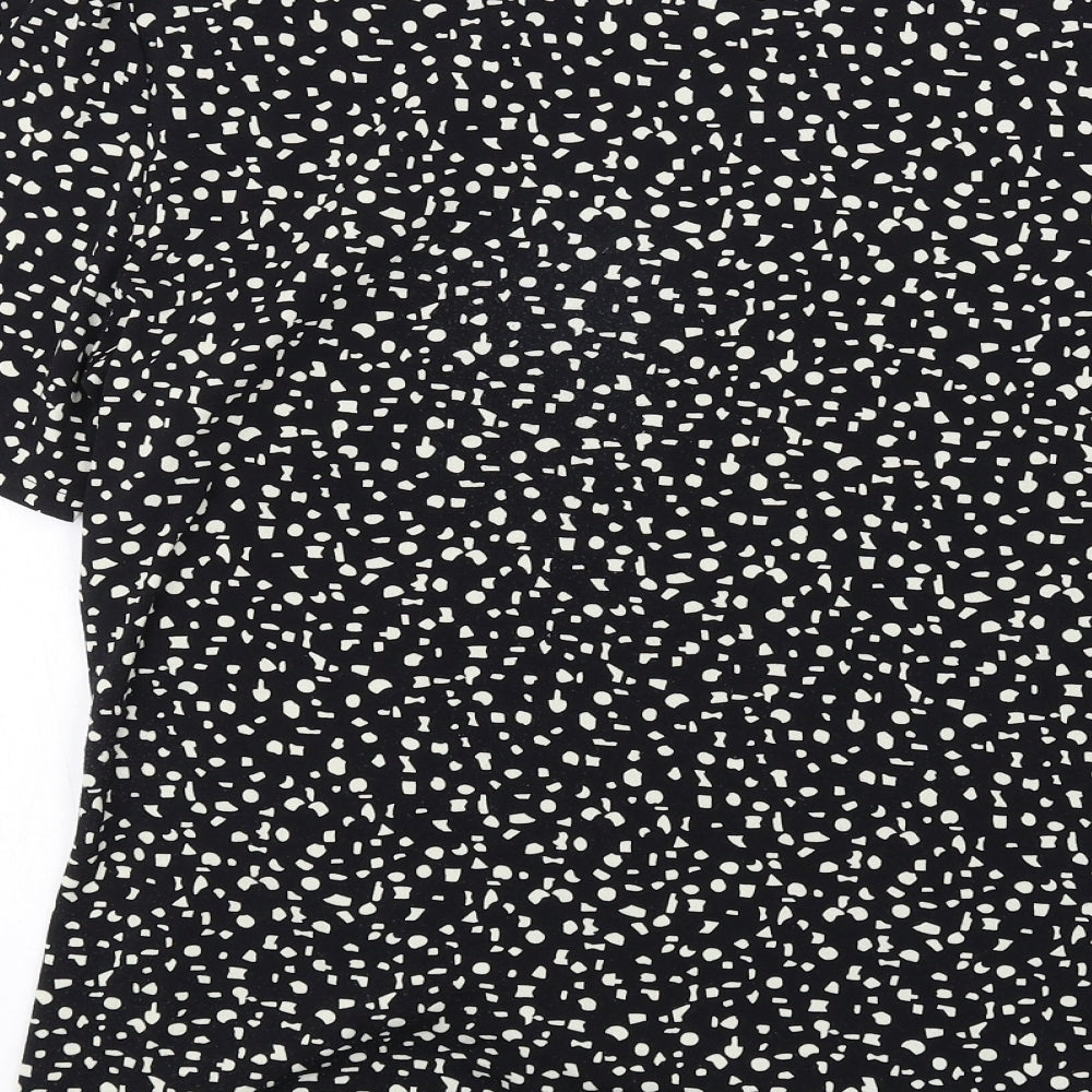 Viyella Womens Black Polyester Basic T-Shirt Size L Round Neck