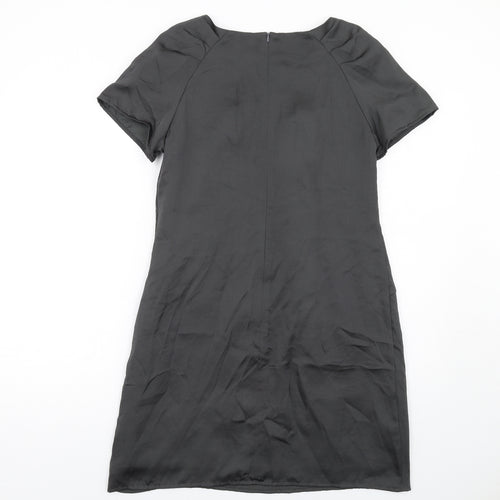 NEXT Womens Grey Polyester Shift Size 12 Round Neck Zip