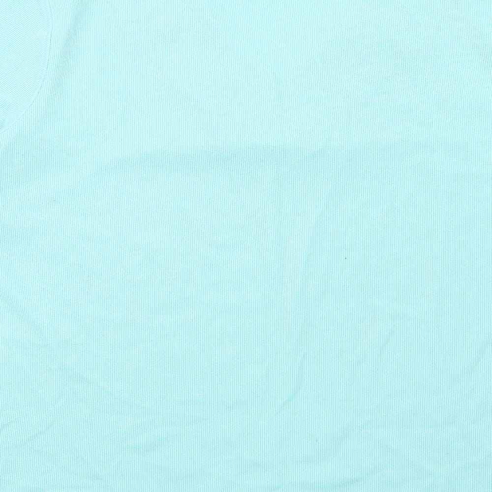 Bonmarché Womens Green Polyester Basic T-Shirt Size L V-Neck