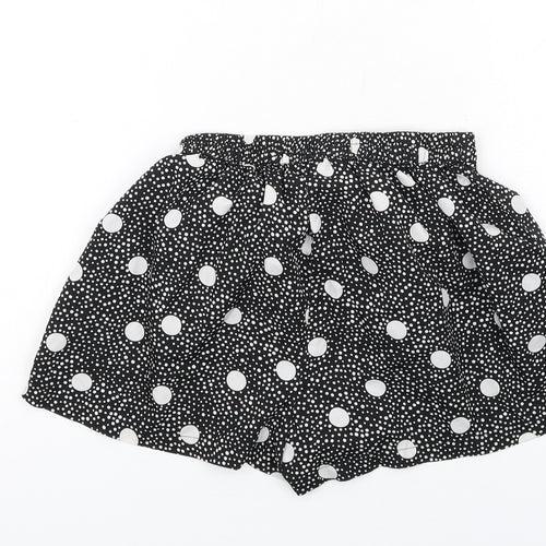 Boohoo Womens Black Polka Dot Polyester Bermuda Shorts Size 6 Regular Pull On