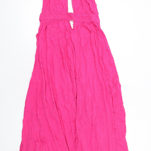 Free People Womens Pink Viscose Maxi Size L Halter Pullover