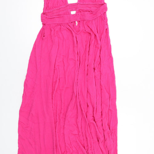 Free People Womens Pink Viscose Maxi Size L Halter Pullover