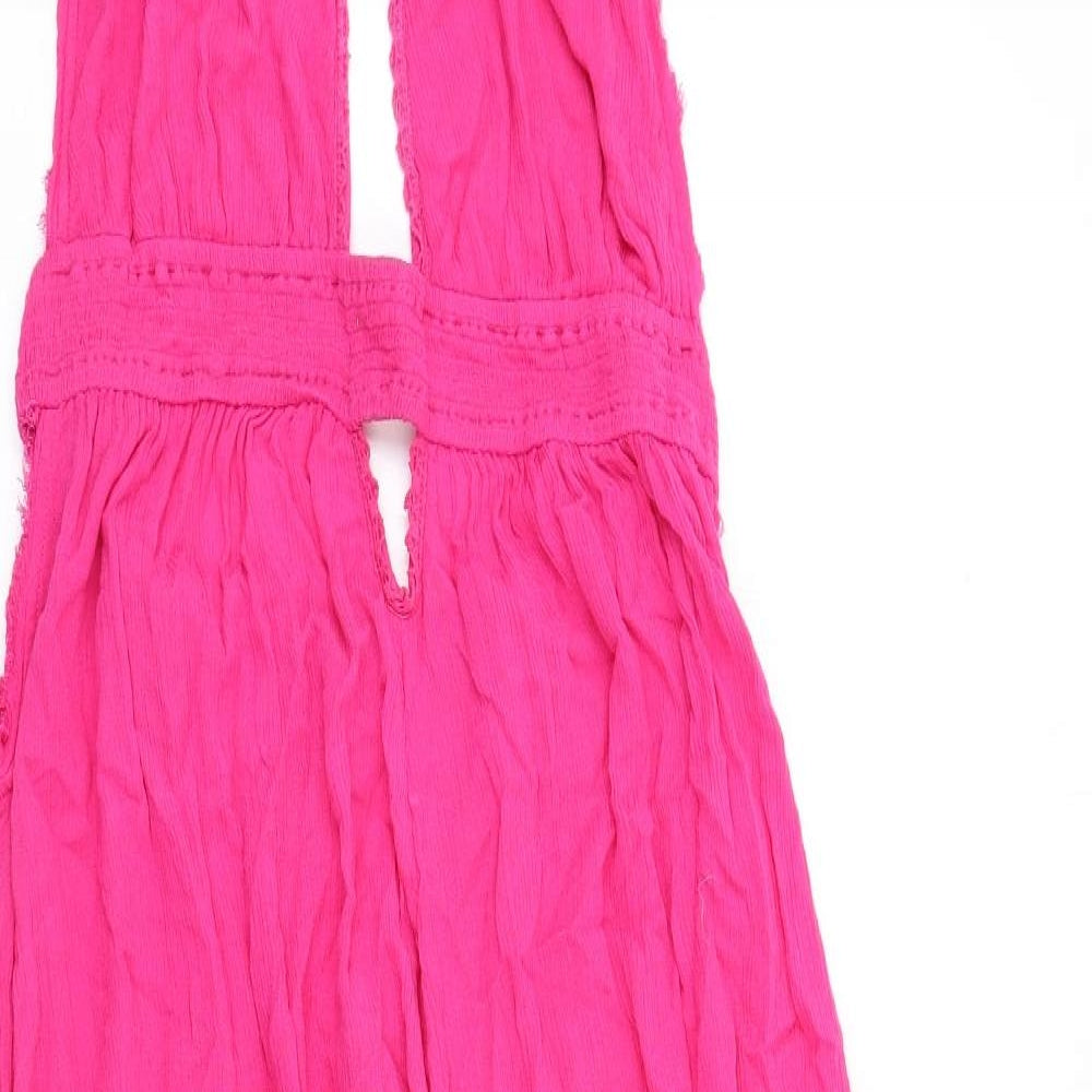 Free People Womens Pink Viscose Maxi Size L Halter Pullover