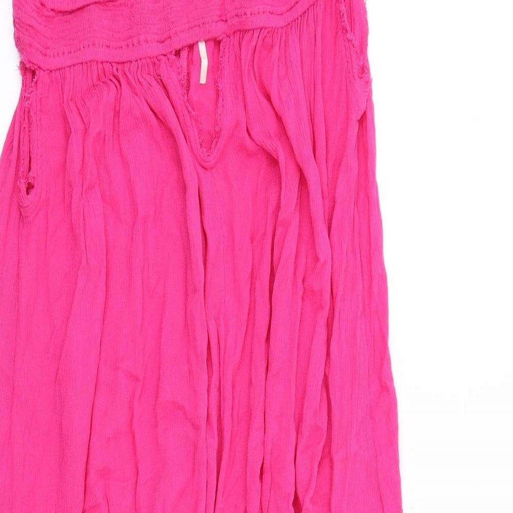 Free People Womens Pink Viscose Maxi Size L Halter Pullover