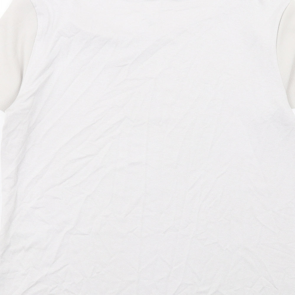 Marks and Spencer Womens Grey Polyester Basic T-Shirt Size 8 Round Neck