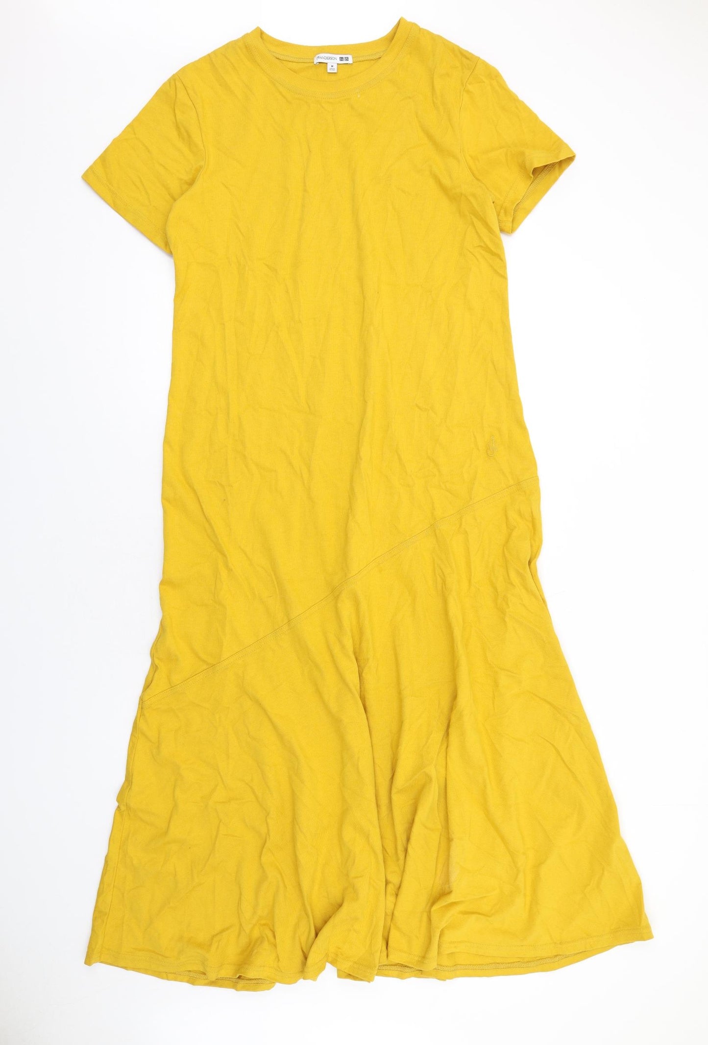 Uniqlo Womens Yellow Cotton Maxi Size M Crew Neck Pullover