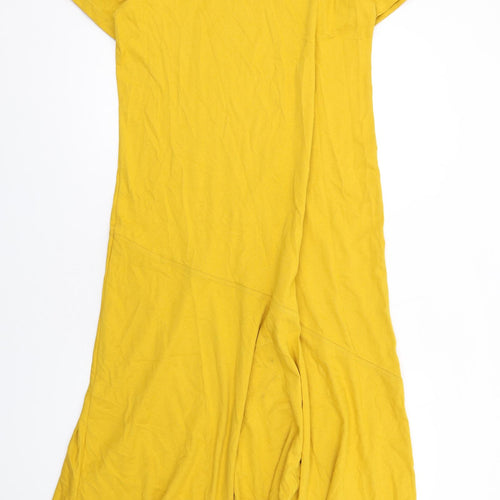 Uniqlo Womens Yellow Cotton Maxi Size M Crew Neck Pullover