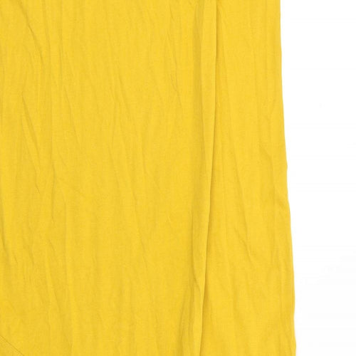 Uniqlo Womens Yellow Cotton Maxi Size M Crew Neck Pullover