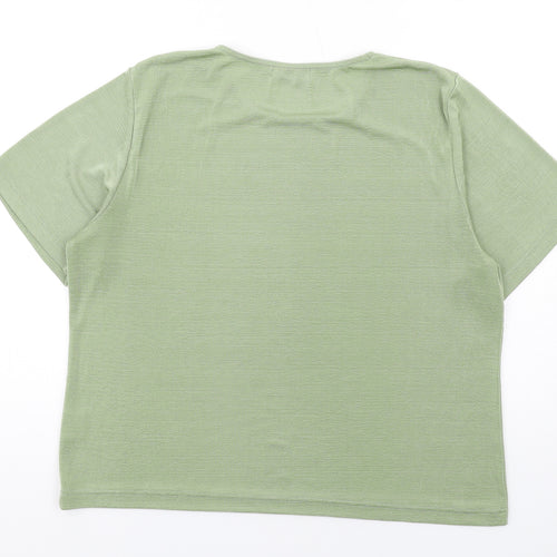 Damart Womens Green Polyester Basic T-Shirt Size 24 Round Neck - Size 24-26